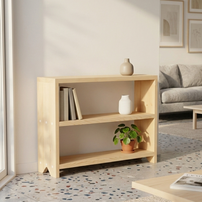 Solid Wood Box Bookcase & Shelving Unit - Modular Storage Organizer - Boxes