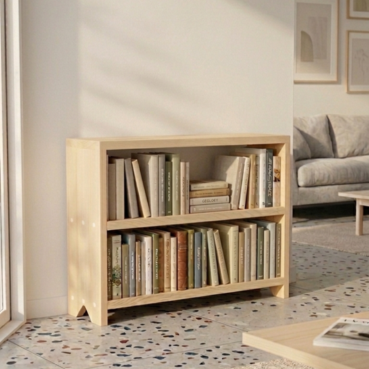 Solid Wood Box Bookcase & Shelving Unit - Modular Storage Organizer - Boxes