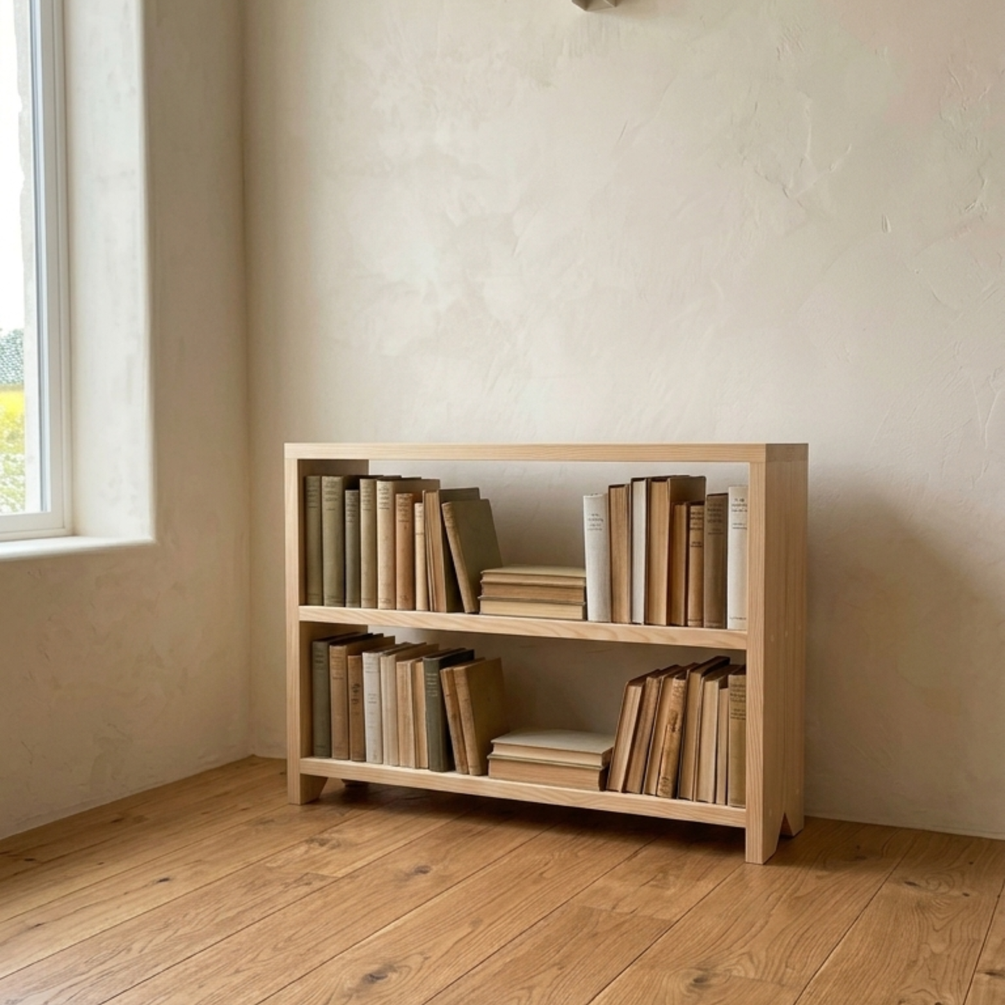 Solid Wood Box Bookcase & Shelving Unit - Modular Storage Organizer - Boxes